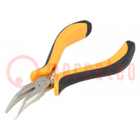 Pliers; curved,precision,half-rounded nose; 130mm