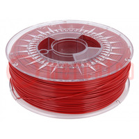 Filament: PET-G; Ø: 1.75mm; red; 220÷250°C; 1kg