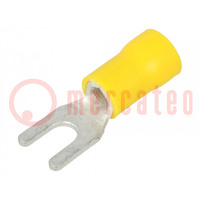Tip: fork; M4; Ø: 4.3mm; 4÷6mm2; crimped; for cable; insulated