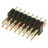 Pin header; pin strips; male; PIN: 16; straight; 1.27mm; THT; 2x8