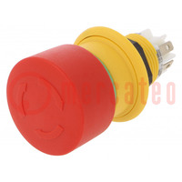 Switch: emergency stop; 16mm; Stabl.pos: 2; NC + NO; red; none; 61