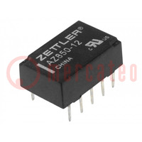 Relay: electromagnetic; DPDT; Ucoil: 12VDC; 1A; 0.5A/125VAC; PCB