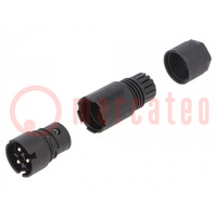Connector: circular; plug; RST; male; PIN: 3; silver plated; 8A; 250V