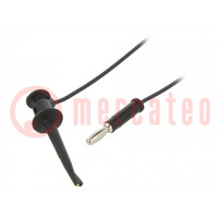 Test lead; 5A; clip-on hook probe,banana plug 4mm; Urated: 300V