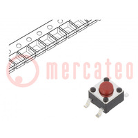 Microswitch TACT; SPST-NO; Pos: 2; 0.05A/12VDC; SMT; 2.55N; 3.8mm