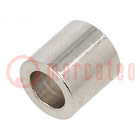 Spacer sleeve; 10mm; cylindrical; brass; nickel; Out.diam: 10mm