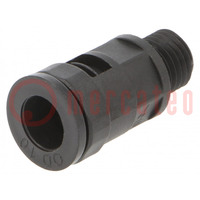 Straight terminal connector; Thread: metric,outside; polyamide