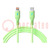 Kabel; USB 2.0; Apple Lightning-Stecker,USB C-Stecker; 1m; grün
