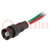 Controlelampje: LED; hol; rood/groen/geel; 230VAC; Ø11mm; IP40