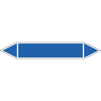 Rohrleitungskennz/Pfeilschild Bogen Gr0 Sauerstoff(blau),Folie gest,7,5x1,6cm Version: P0000 DIN 2403 - blanko zur Selbstbeschriftung P0000