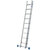 Schieb -Leiter (Alu), zweiteilig, Arbeitshöhe 5,5 m,Leiternlänge einteilig 2,7 m, Gesamt 4,4 m,