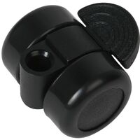 Produktbild zu Rotella girevole doppia Mini dura plastica nera freno 36 mm 50 kg
