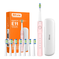 SONIC TOOTHBRUSH WITH TIPS SET AND TRAVEL CASE BV E11 (PINK) BITVAE BV E11 PINK