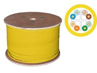 Kabel U/UTP kat.6 B2ca LSOH 500m Żółty - 25 lat gwarancji