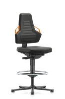 Nexxit mit Gleiter und Fußring, Griff orange, Sitzhöhe 570-820 mm, Stoff schwarz