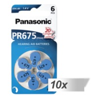 10x1 Panasonic PR 675 hoorapp. cellen Zinc Air 6 stuks