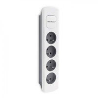 Qoltec 50295 power extension 1.8 m 4 AC outlet(s) Indoor Grey, White
