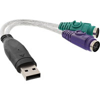 InLine 33386 PS/2-kabel 2x 6-p Mini-DIN USB A Transparant