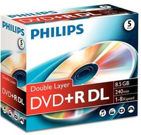 Philips 8710895992114 írható DVD 8,5 GB DVD+R DL 5 db