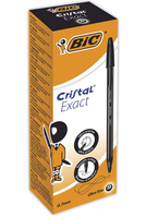 BIC Cristal Exact Zwart Stick balpen Zeer fijn 20 stuk(s)