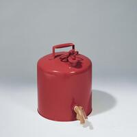 Sicherheitsbehälter aus Stahlblech mit Zapfhahn, Farbe Rot, 19 Liter, Ø2980x429mm