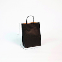 Torebka prezentowa CLAIREFONTAINE, papierowa, 16x21x8cm, 110g/m2, kraft, czarna