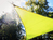 Solar Sonnensegel 107 LEDs Dreieck Limonengrün 3,6m, Terrassensegel für Balkon