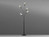 LED Stehlampe 5flammig Schwarz mit Rauchglas - Höhe 171,5cm