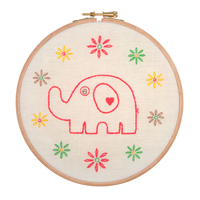 Embroidery Kit with Hoop: Mom Elephant