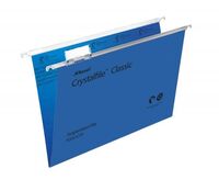Rexel Crystalfile Classic Foolscap Suspension File Manilla 15mm V Base Blue (Pack 50)