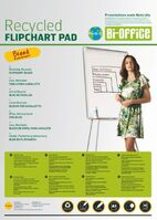 Bi-Office A1 Recycled Flipchart Pad Plain 40 sheets 55gsm (Pack 5)