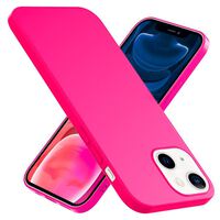 NALIA Bunte Neon Handy Hülle für iPhone 13 Mini, Matt Silikon Case Cover Bumper Pink