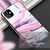 NALIA Marmor Case für iPhone 12 mini, 9H Glas Cover Handy Hülle Schutz Kratzfest Pink Lila