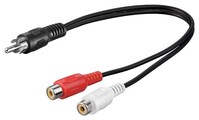 Audio-Video-Kabel 0,2 m , 1 x Cinchstecker > 2 x Cinchkupplung