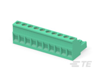 Leiterplattenklemme, 10-polig, RM 5.08 mm, 0,05-3 mm², 15 A, Käfigklemme, grün,