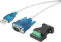 USB soros átalakító kábel, USB-ről 9 pólusú D-SUB + RS232 csatlakozóra, aranyozott, renkforce