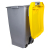 Treteimer 60 Liter fahrbar 490 x 380 x 700 mm Kunststoff weiss / gelb