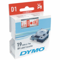 Etikettenband Dymo D1 19mm/7m rot/weiß