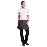 Chef Works Bistro Unisex Short Apron in Grey Polycotton with Patch Pocket