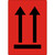Versandaufkleber - Pfeile nach oben - 74 x 105 mm, 1.000 Warnetiketten, Papier rot, Verpackungsetiketten "Hier oben"