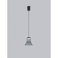 LED Pendelleuchte FOU, IP20, 6W 2700K 380lm, CRi >90, schaltbar, mattschwarz / Glas grau, Ø13cm