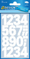 Zahlen-Etiketten, Folie, Zahlen 0-9, weiß, 48 Aufkleber
