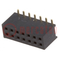 Socket; pin strips; female; PIN: 14; straight; 1.27mm; SMT; 2x7; 1A