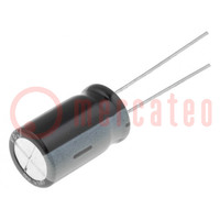 Capacitor: electrolytic; THT; 220uF; 63VDC; Ø10x16mm; Pitch: 5mm