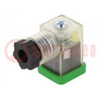 Connector: valve connector; plug; form C; 8mm; female; PIN: 3; 4÷6mm