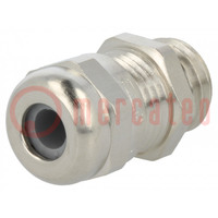 Cable gland; M12; 1.5; IP68; brass; Body plating: nickel