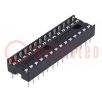 Socket: integrated circuits; DIP28; 7.62mm; THT; Pitch: 2.54mm