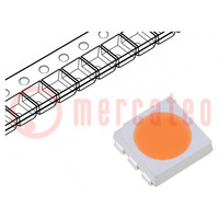 LED; SMD; 5050,PLCC6; orange (orange peach); 12÷13,5lm; 5x5x1,5mm
