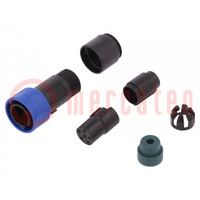 Connector: circular; plug; female; PIN: 6; w/o contacts; for cable