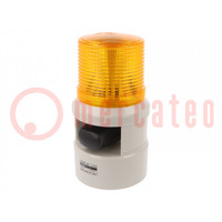 Signaller: lighting-sound; 24VDC; LED; amber; IP54; Ø119x226mm
